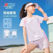 特步 儿童短袖短裤两件套