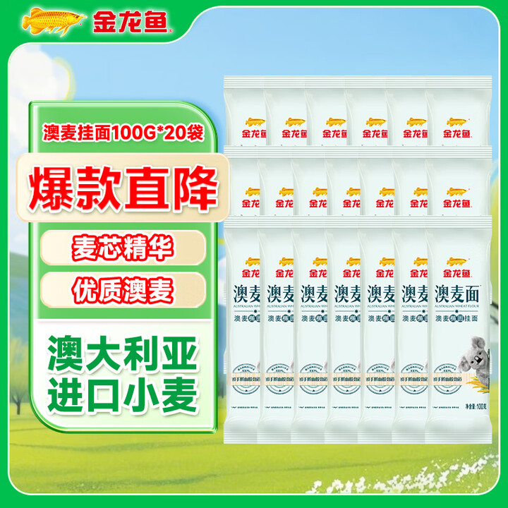 金龙鱼 澳麦椭圆挂面 100g*20袋