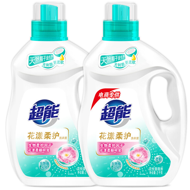 超能 花漾柔护洗衣液3kg*2瓶